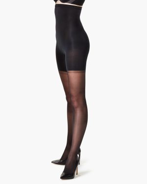 High-Waisted Mid-Thigh Sheers