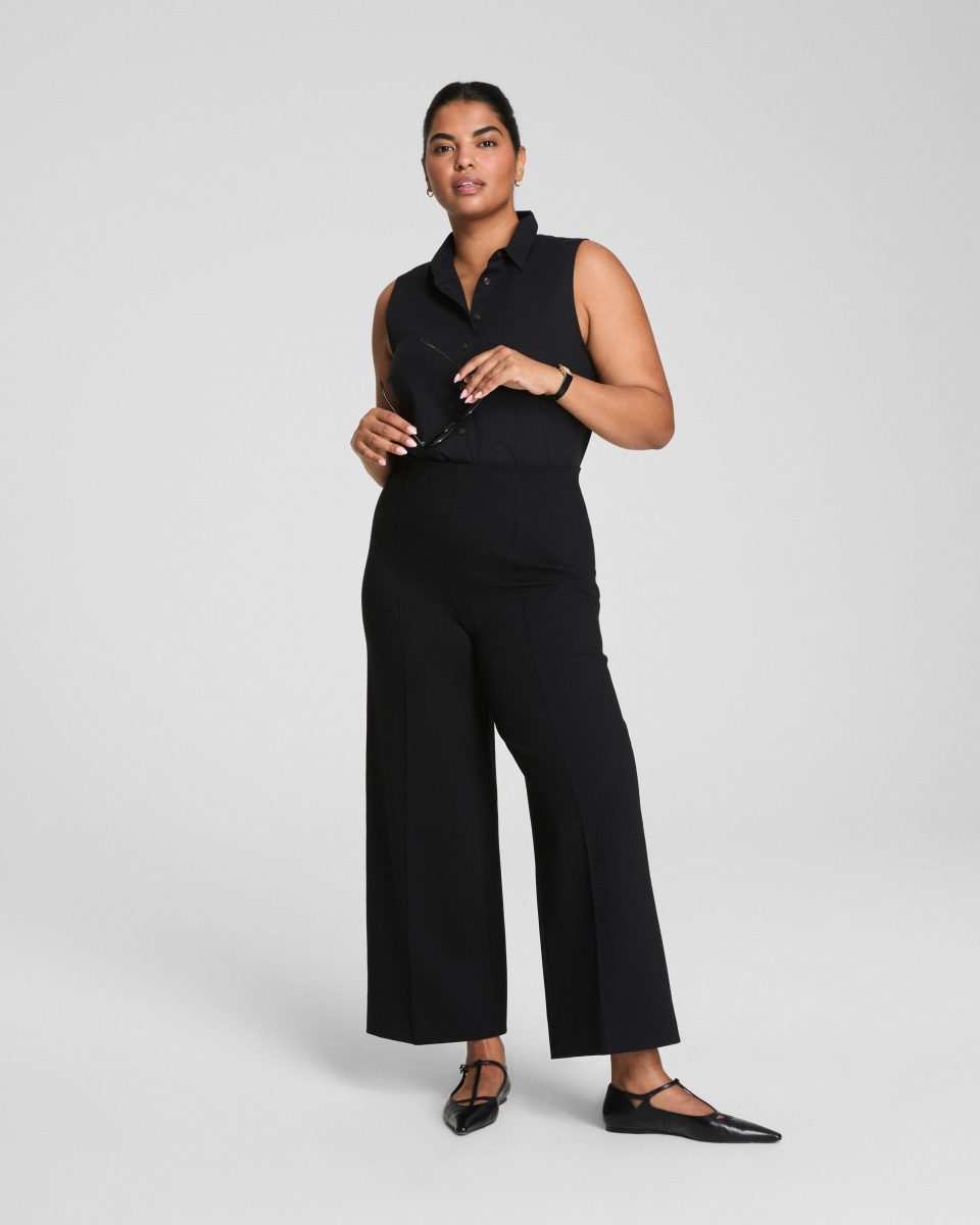 Ponte Cropped Wide Leg Pant