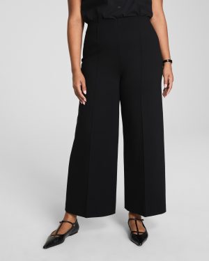 Ponte Cropped Wide Leg Pant