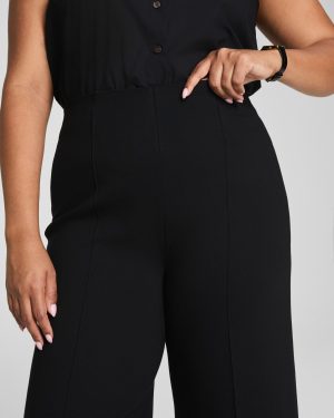Ponte Cropped Wide Leg Pant