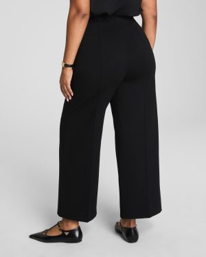 Ponte Cropped Wide Leg Pant