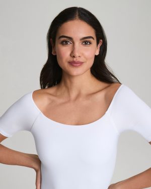 Jersey Scoop Neck Thong Bodysuit