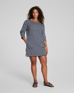 Cotton Boatneck Mini Dress