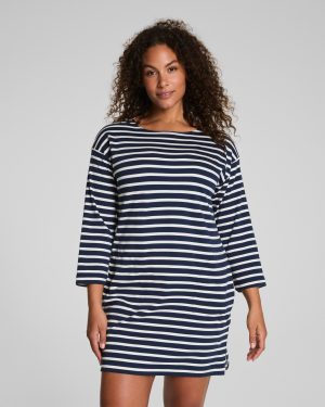 Cotton Boatneck Mini Dress