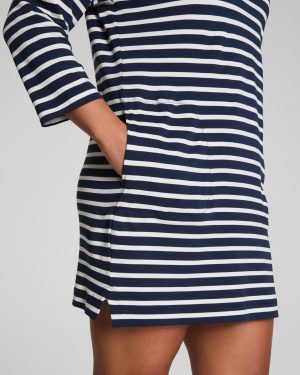 Cotton Boatneck Mini Dress