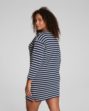 Cotton Boatneck Mini Dress