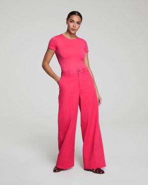 Jersey Crewneck Thong Bodysuit