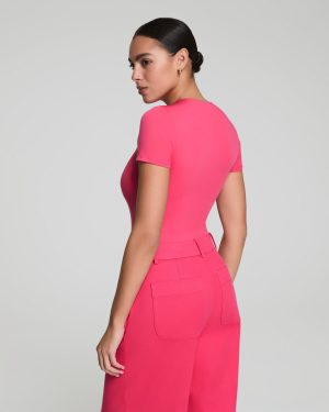 Jersey Crewneck Thong Bodysuit