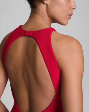 Pique High Neck One-Piece