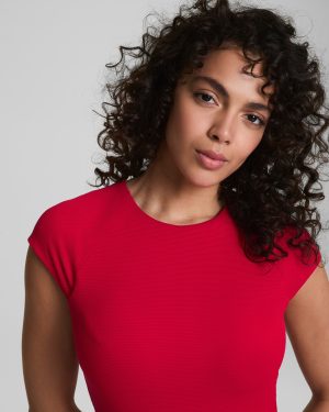 Pique High Neck Short Sleeve One-Piece