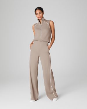 Sleeveless Mockneck Jumpsuit