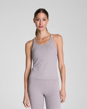 Rib V-Neck Shelf Tank