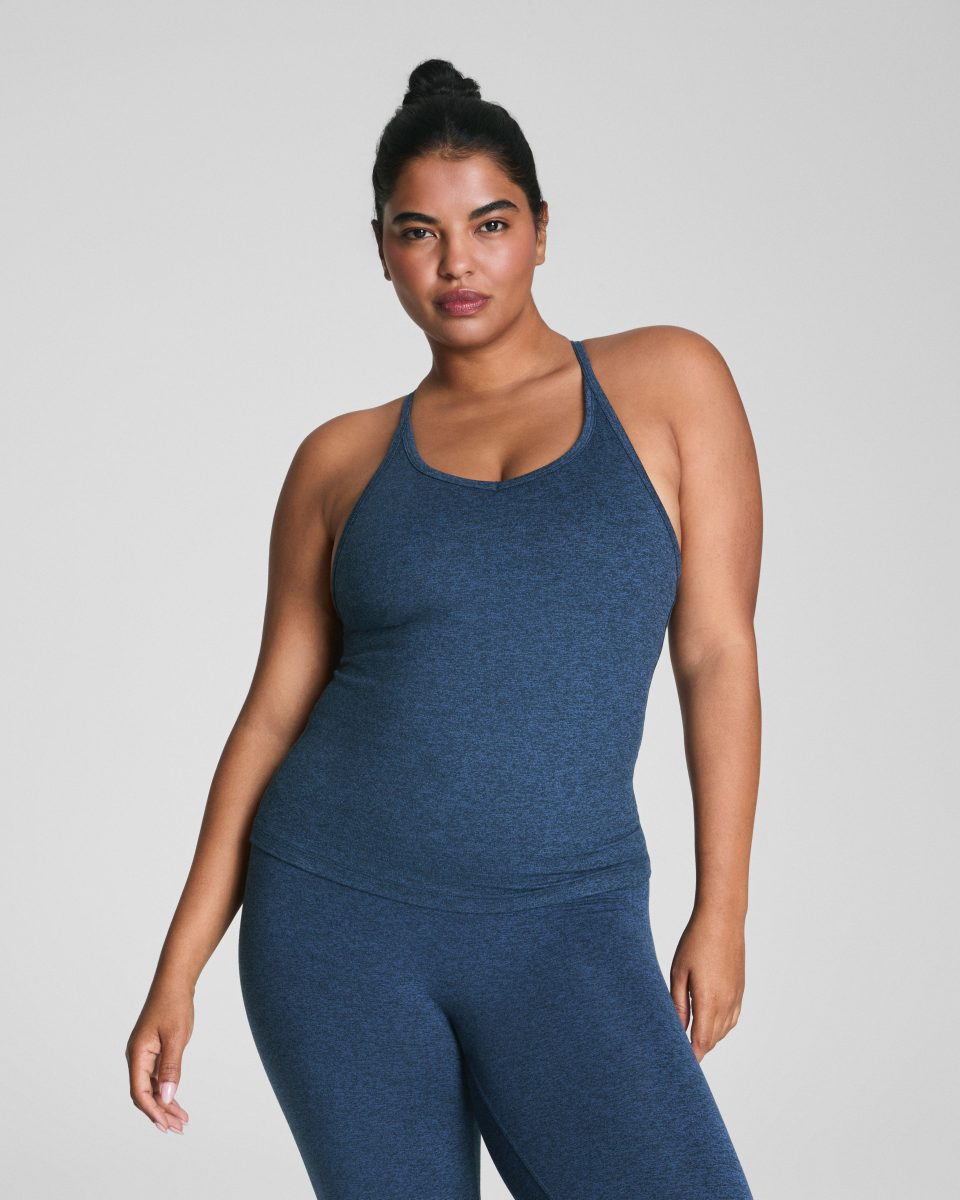 Rib V-Neck Shelf Tank