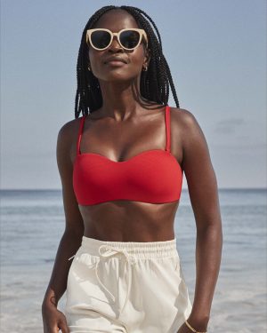 Convertible Pique Bandeau Bikini Top