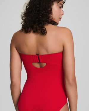 Convertible Pique Bandeau One-Piece