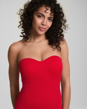 Convertible Pique Bandeau One-Piece