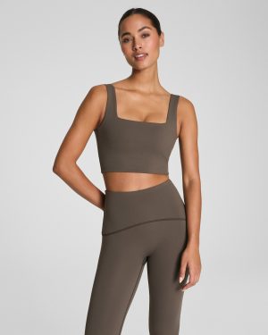 Cropped Square Neck Shelf Tank