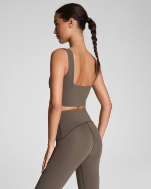 Cropped Square Neck Shelf Tank
