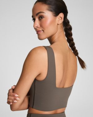 Cropped Square Neck Shelf Tank