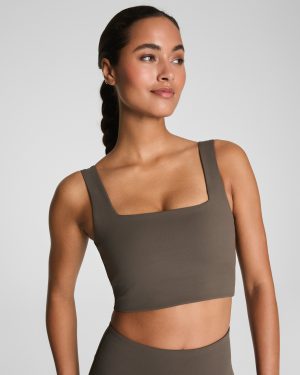 Cropped Square Neck Shelf Tank