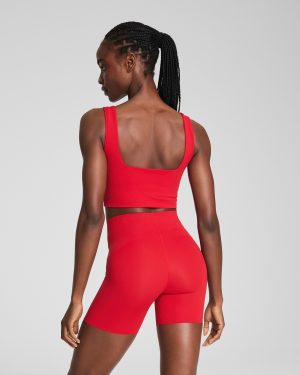 Cropped Square Neck Shelf Tank