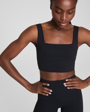 Cropped Square Neck Shelf Tank